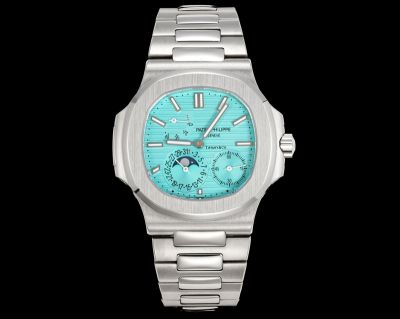 Patek Philippe Nautilus Women Cal.240PS 40mm Silver Stainless Steel Strap Tiffany Blue Dial Watch